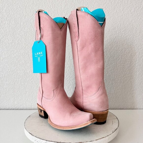 Lane Boots Shoes - Lane EMMA JANE Pink Cowboy Boots Womens 7 Leather Western Style Snip Toe Tall